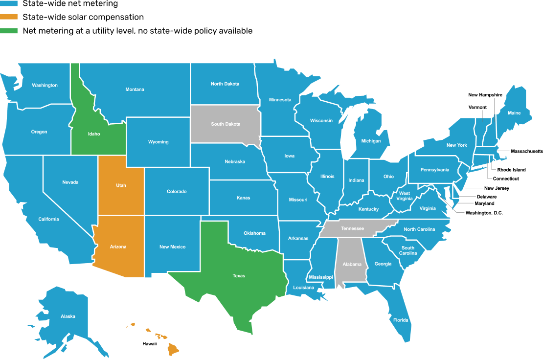 Solar energy incentives distribution in the United States