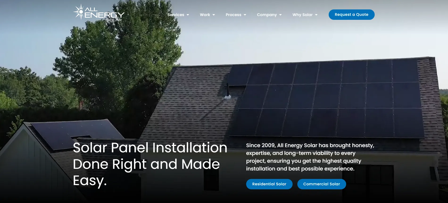 All Energy Solar homepage