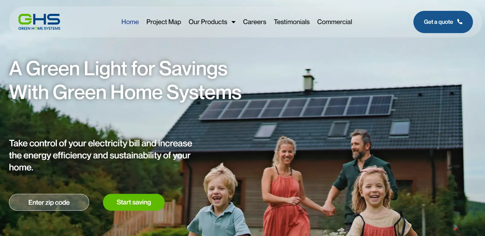 Green Home Systems website homepage