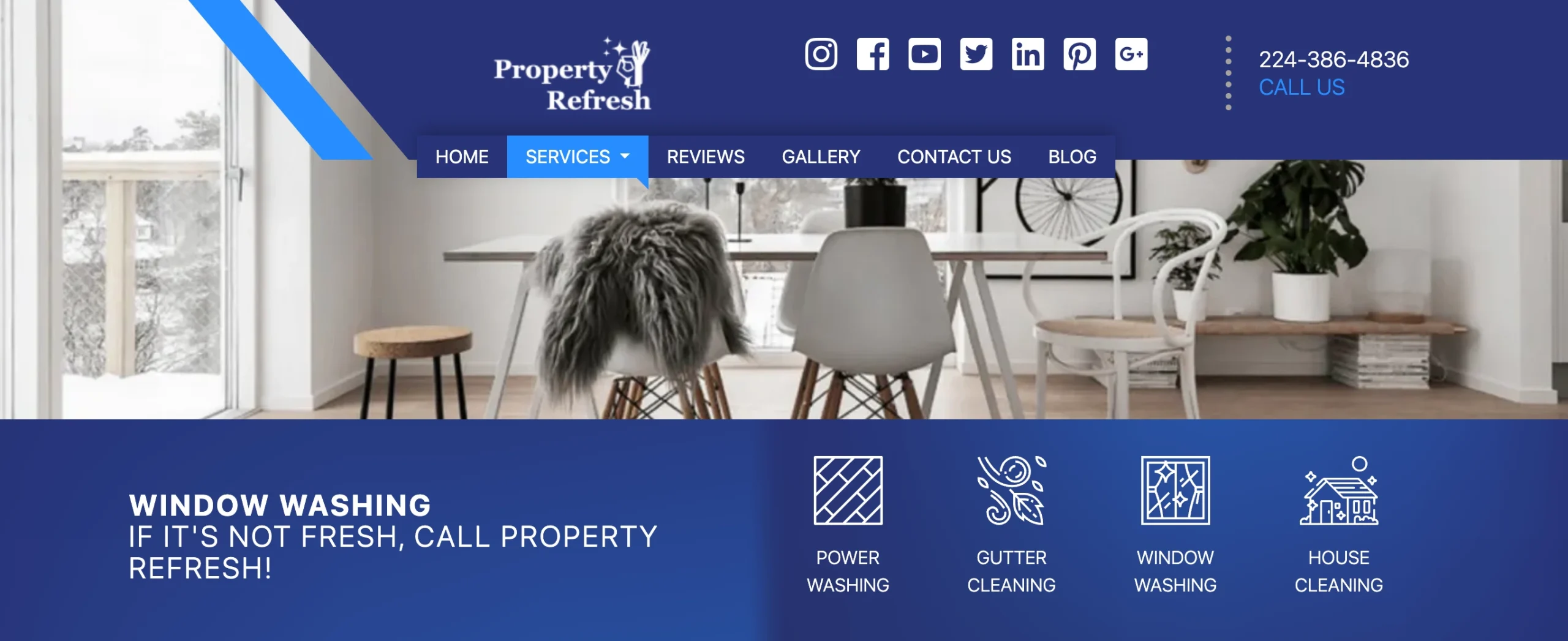 Property Refresh main page with products and services