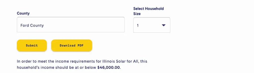Eligibility requirements window for Illinois Solar for All incentives program
