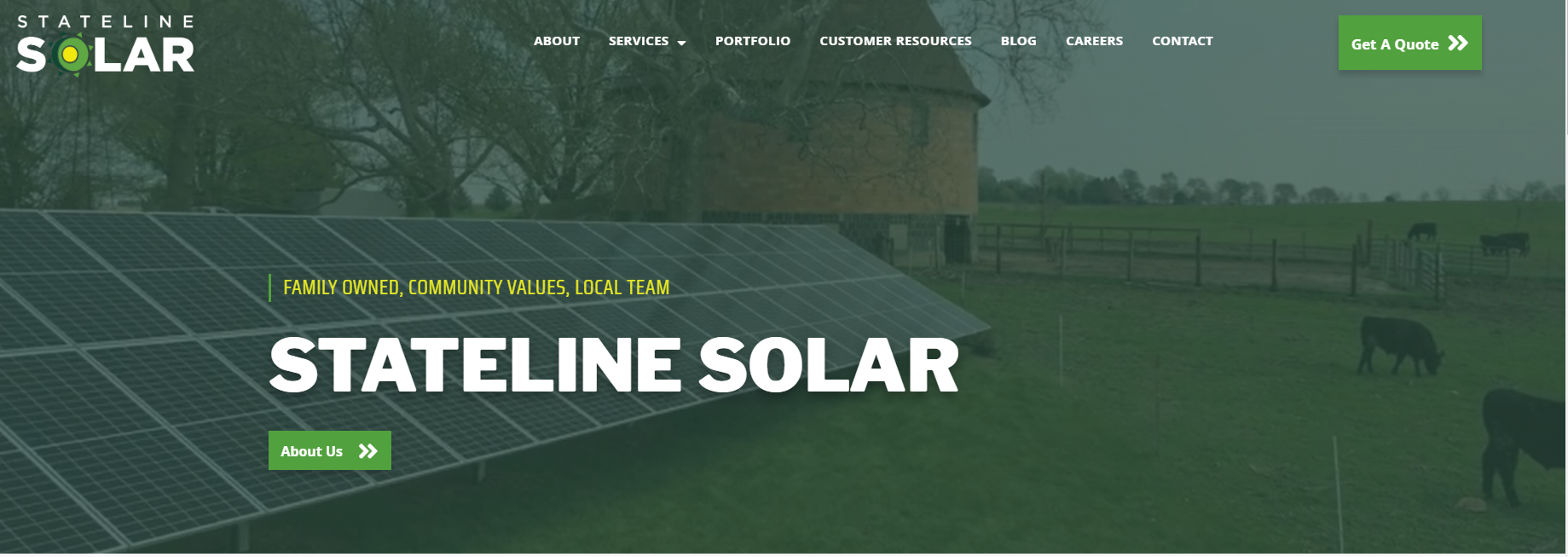 Sateline Solar homepage, a solar panel installer in Chicago