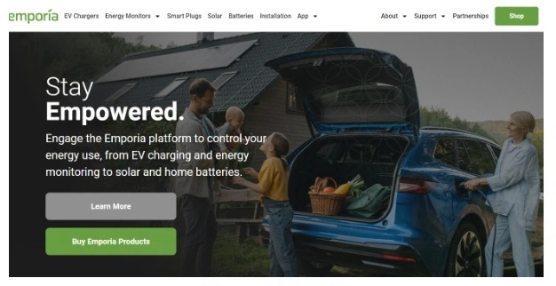 The homepage of Emporia Energy Monitoring