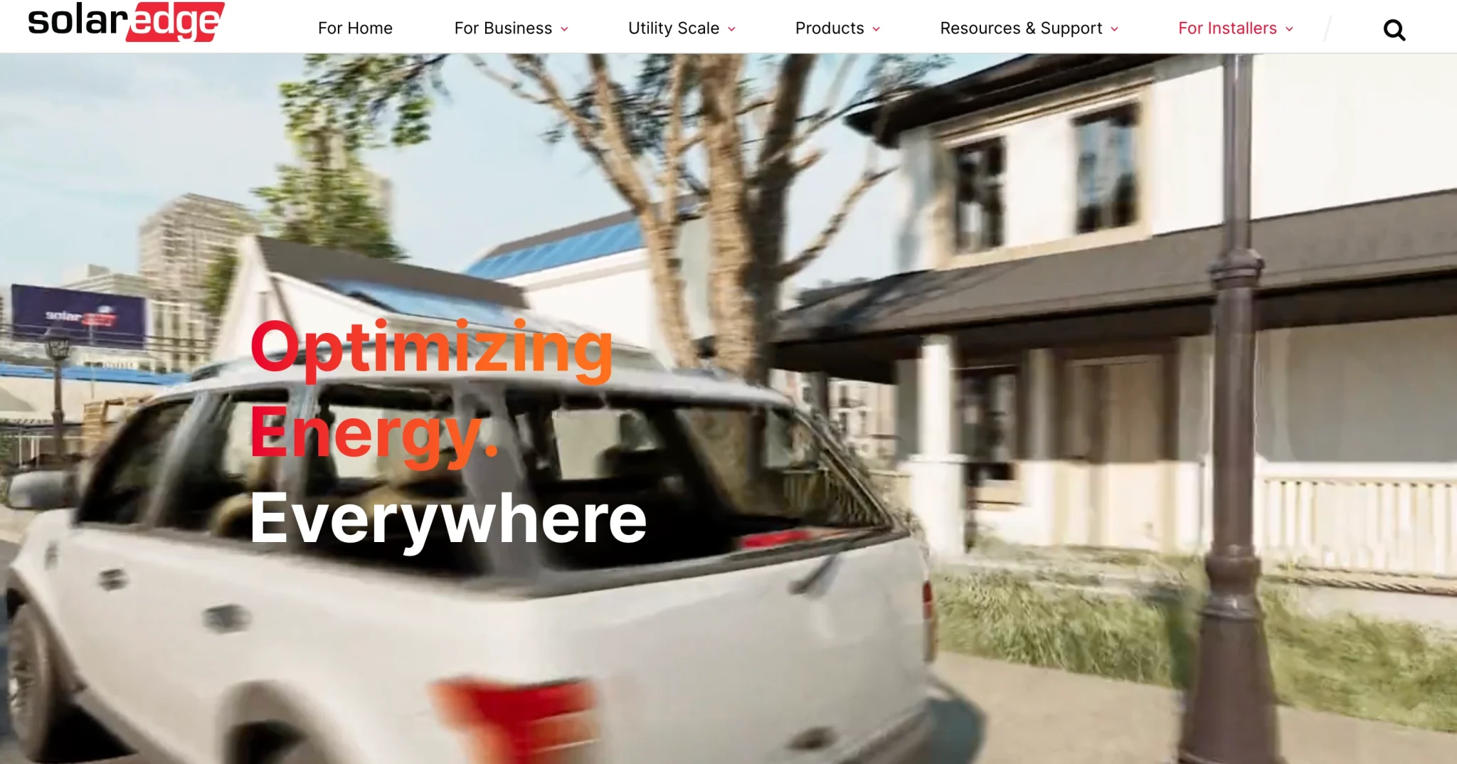 The homepage of a SolarEdge monitoring system