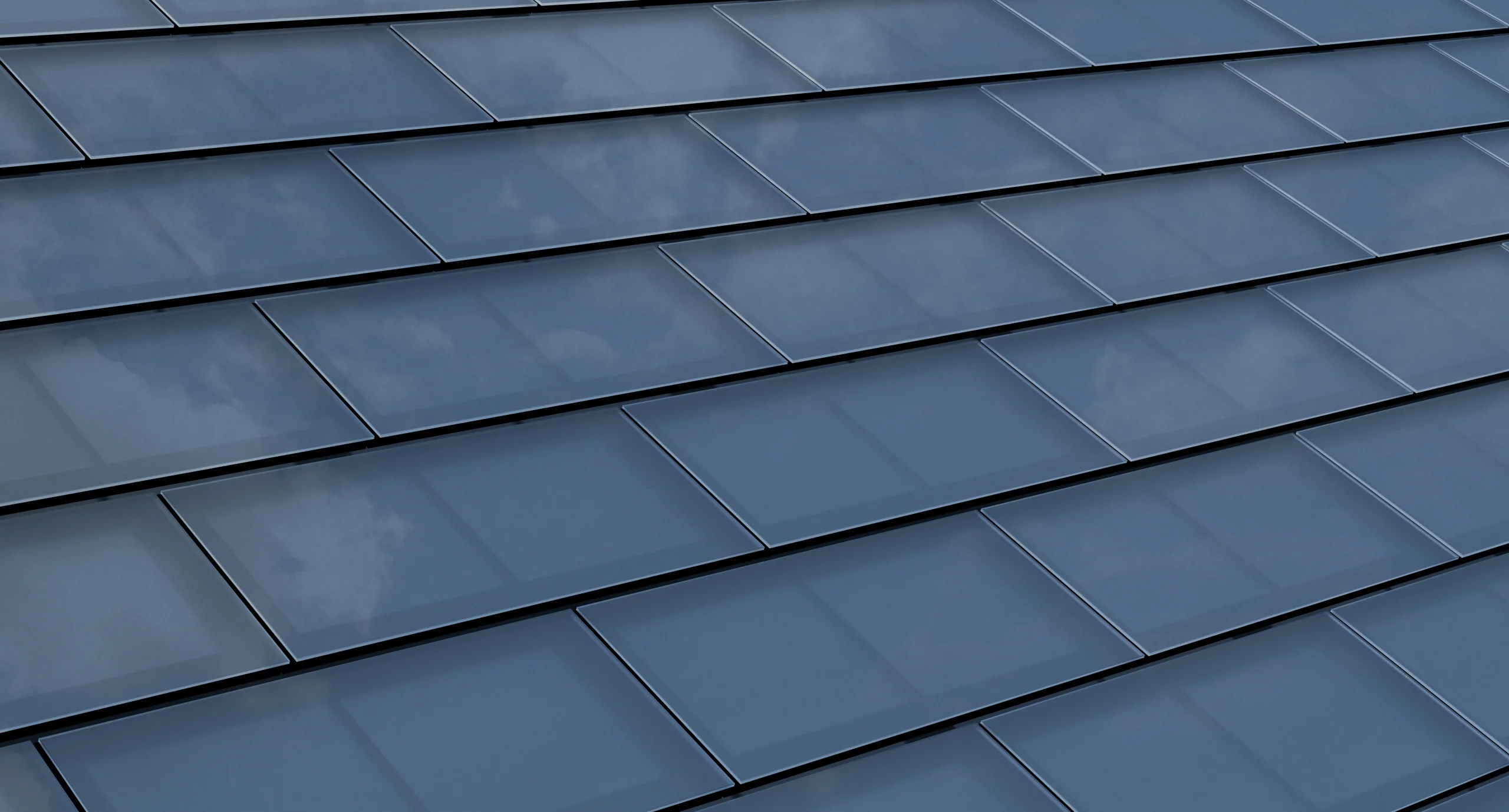 Black solar shingles on the roof