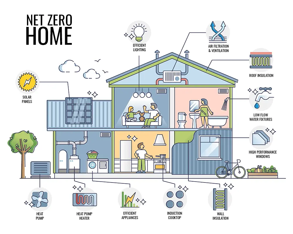 A graphic representation of net zero home