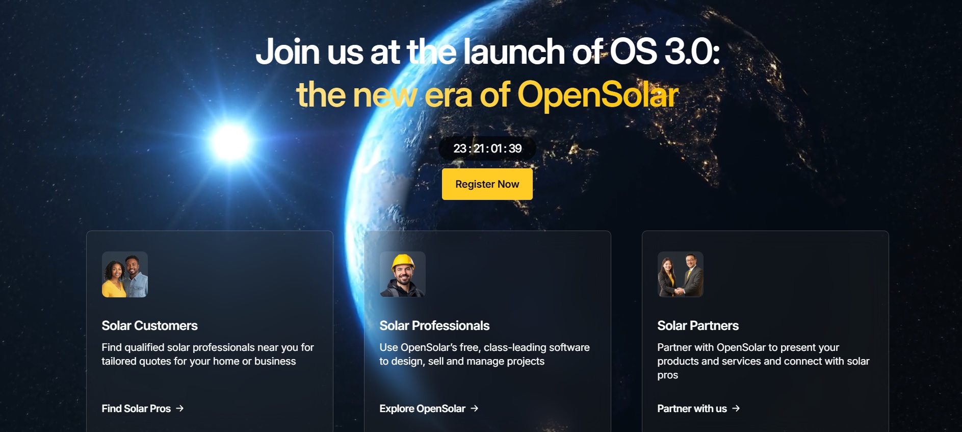 OpenSolar homepage