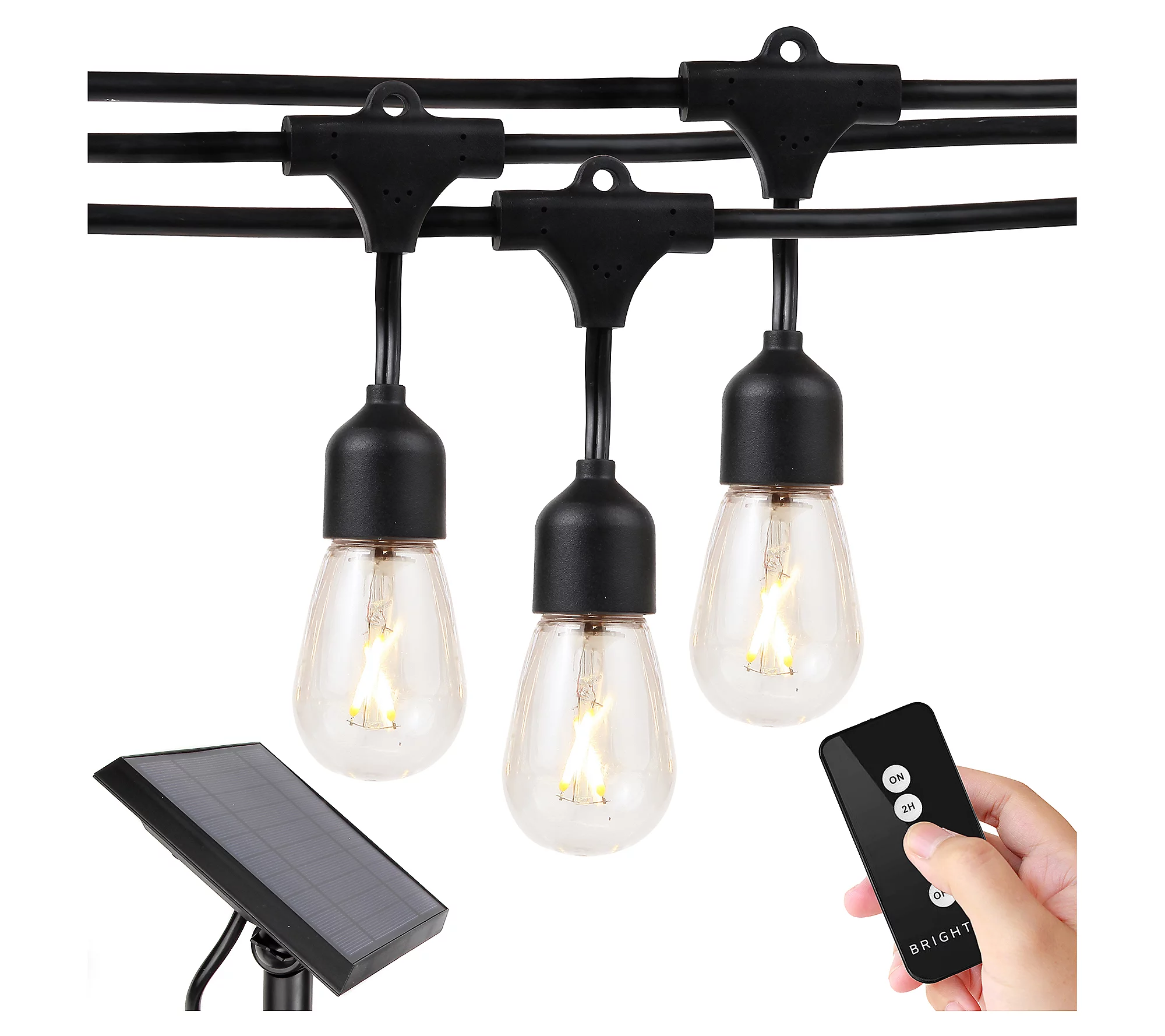 Solar light strings kit with one solar panel and remote control
