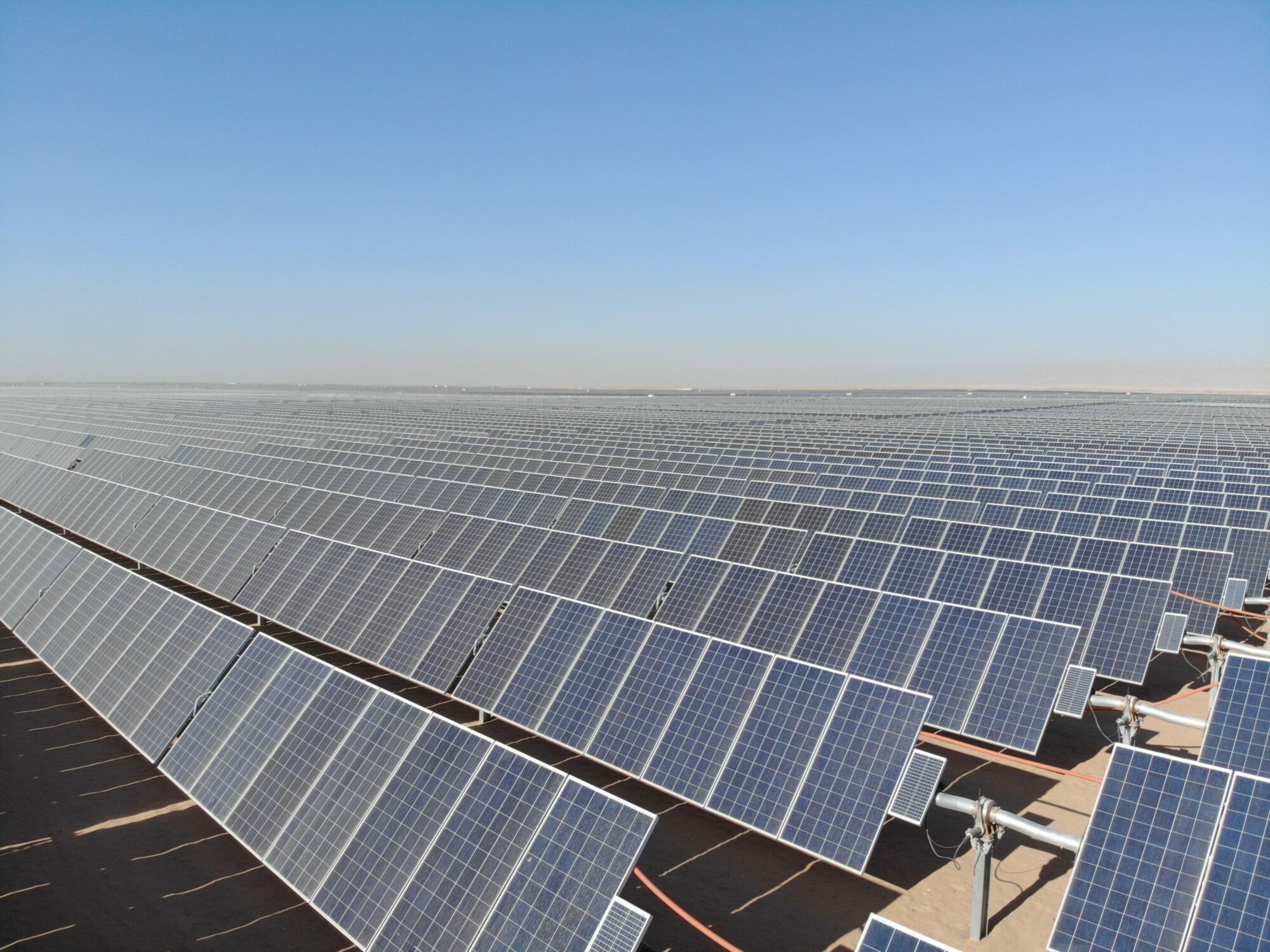 A picture of the solar power farm in Benban Solar Park in Egypt
